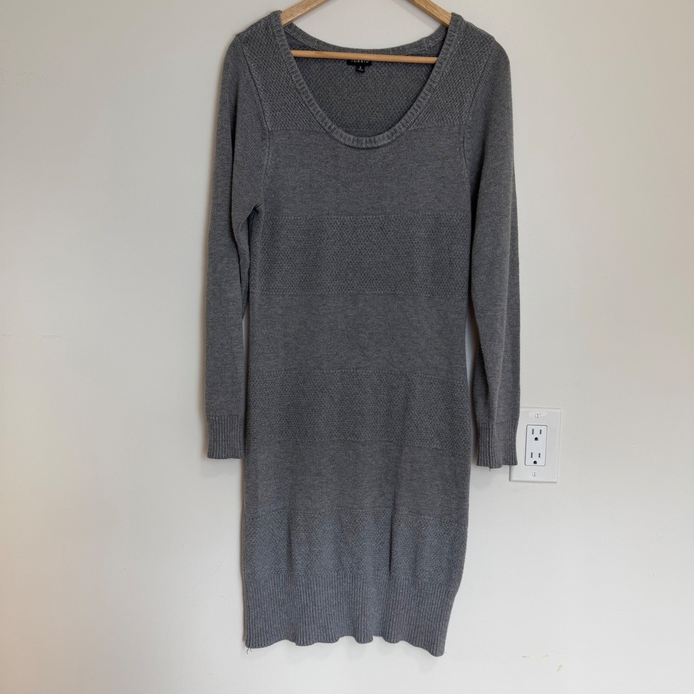Torrid Textured Knit Long Sleeve Sweater Dress Gray Womens 2 Plus Size 2X Mini